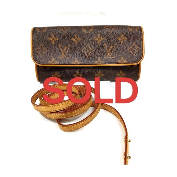 Louis Vuitton LV Shoulder Bag Pochette Twin PM Brown Monogram 490-022225